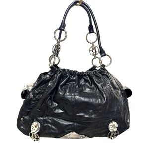 Bolzano Fiore Satchel NWT Python & Leather Glam Tote Bag Statement Chic